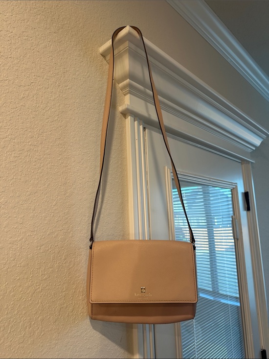 kate spade Handbags - kate spade Pebbled Tan Crossbody Flap Bag